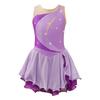 Girls' Figure Skating Dress Sleeveless Glitter Rhinestone Ballet Leotard Dress Competition Costume Gymnastics Suit