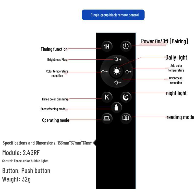 Светодиодная лампа с дистанционным управлением 2,4G, широкий диапазон напряжения, три цветовые температуры, бесступенчатое затемнение, цоколь E26