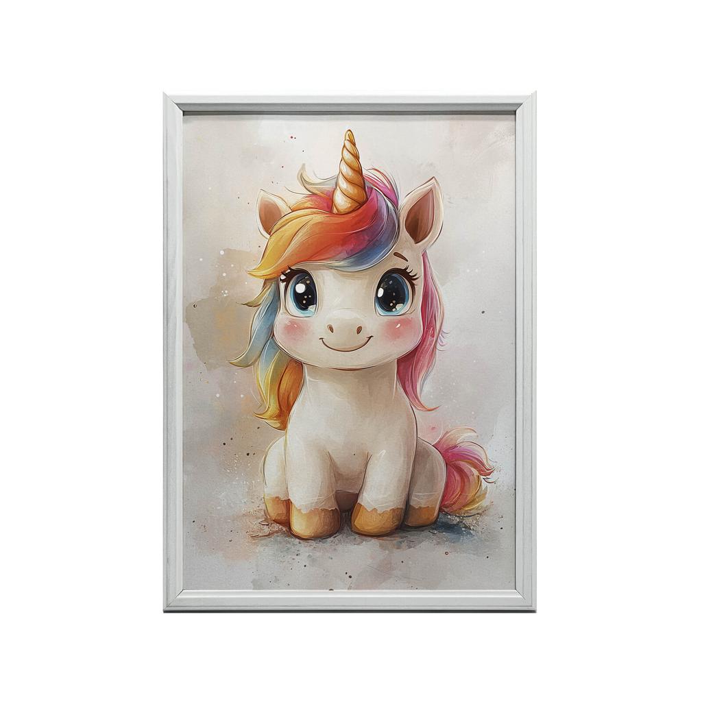 Uroczy Jednorożec W Bajkowym Stylu Uroczy Jednorożec W Bajkowym Stylu, 50X70 Cm, Bez Ramy, Papier Matowy 230 Gsm