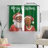 2pcs,2D plane printing Curtains Black Santa Claus & Mrs Polyester (without rod) All Seasons for Living Room & Kitchen Decor