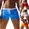 Men's Solid-Color Swimming Trunks With Drawstring Pockets Slim Beach Shorts And Swimwear