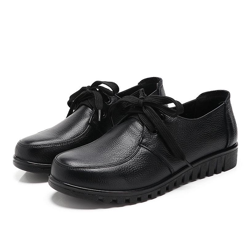 Женская обувь из натуральной кожи большого размера, без застежек, женская амортизирующая нескользящая обувь на плоской подошве sdc45