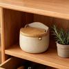 Ceramic Sugar Bowl Ceramics Storage Jars Kitchen Container with Flip Lid Spoon Seasoning Jar