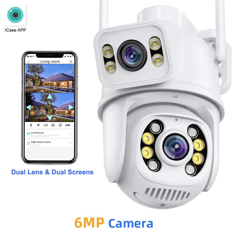 Камеры видеонаблюдения Wi-Fi 8MP Dual Lens Security Protect CCTV Camera Outdoor Human Detection Wireless PTZ IP Camera ICSee Lenovo