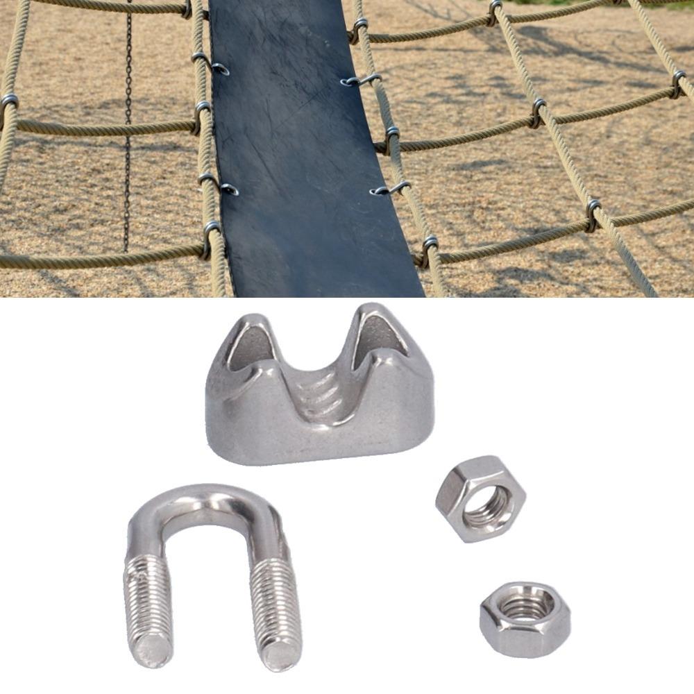 20Pcs 304 Stainless Steel Wire Rope Clamp 1/16 Inch U Bolt Saddle Clamp Hardware Rigging