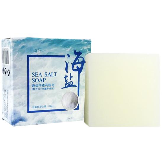 100g Handmade Soap Natural Smooth Gentle Square Sea Salt Soap for Bathroom