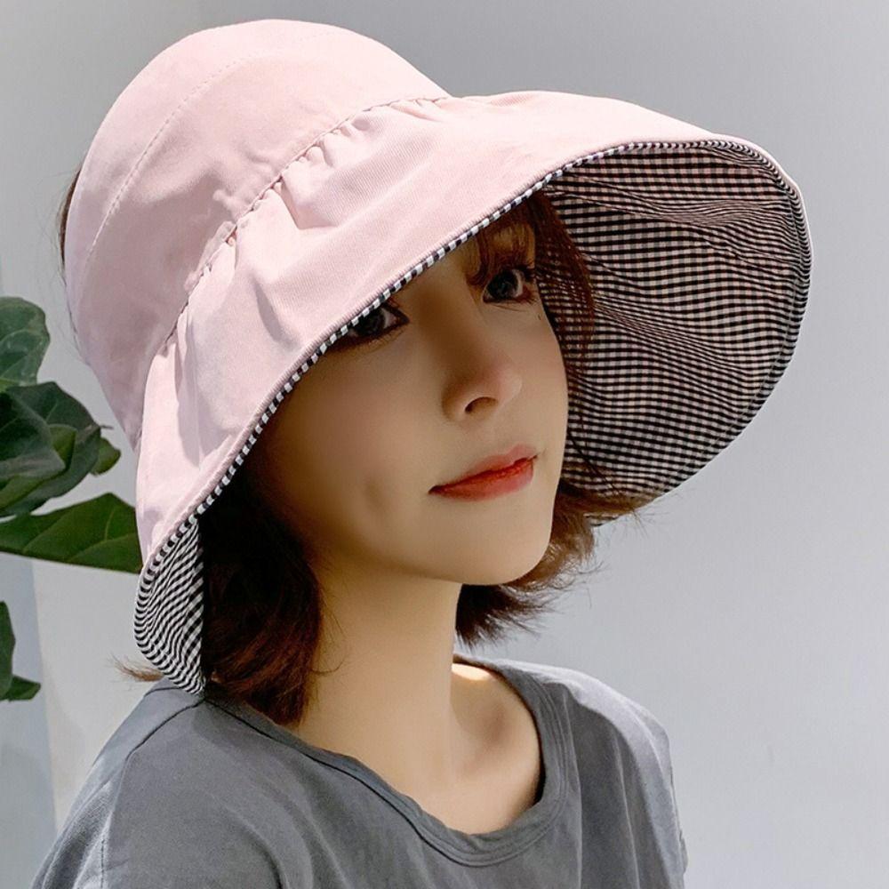 Foldable Sunscreen Hat Cotton Empty Top Cap New Sun Hat