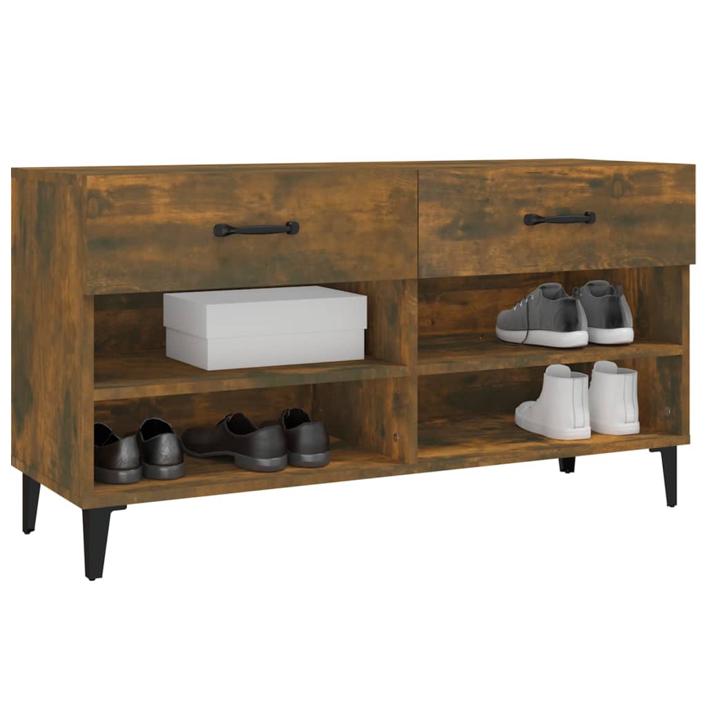 Shoe Cabinet Smoked Oak 102 x 35 x 55 cm Wood Based Panel