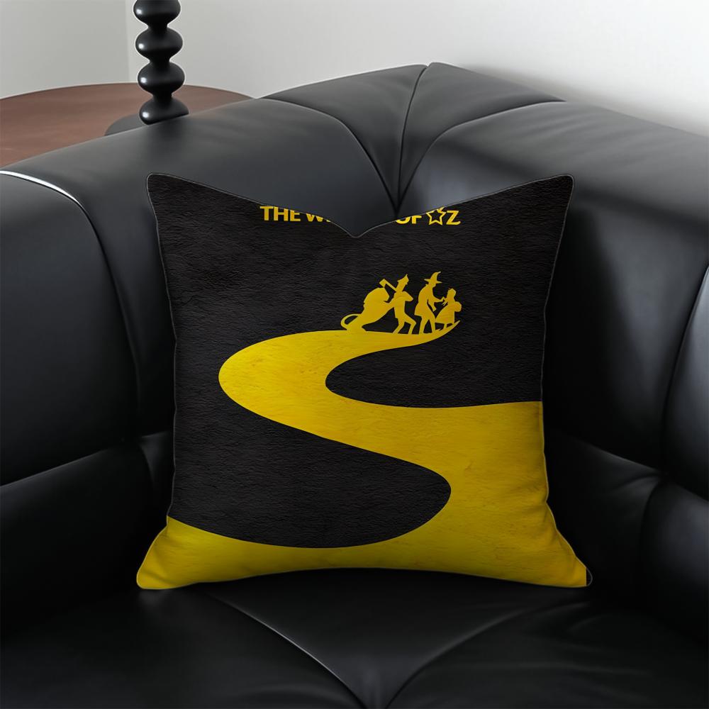 Aesthetic Style TThe WWizard Of Ozs Pattern Cushion Cover Pillow Case Antidustmite Invisible zipper silky plush cushion