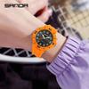 SANDA new 6388 fashionable student quartz watch 50 meter waterproof night light durable men's and women's sports watch