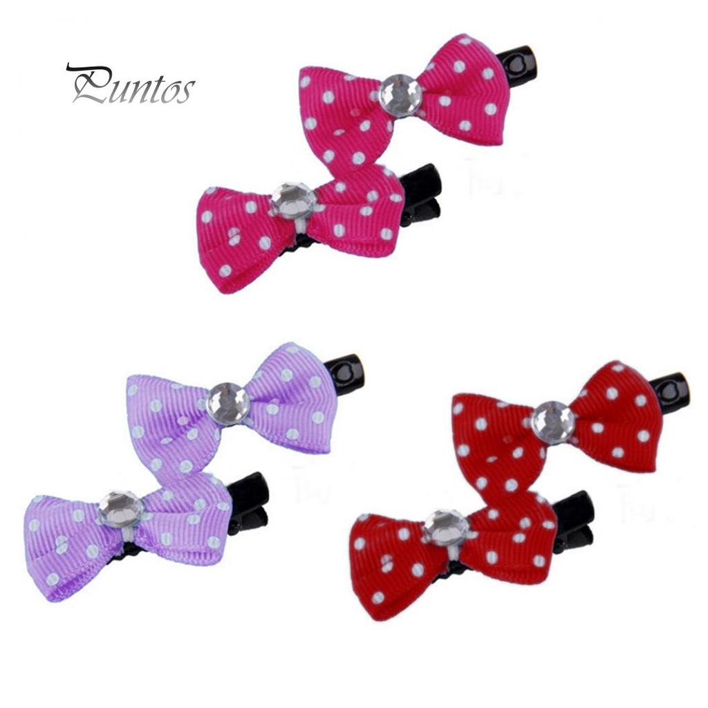 10 шт./упак. мини-бантик для домашних животных, заколка для волос с лентой и бантом, заколки для волос