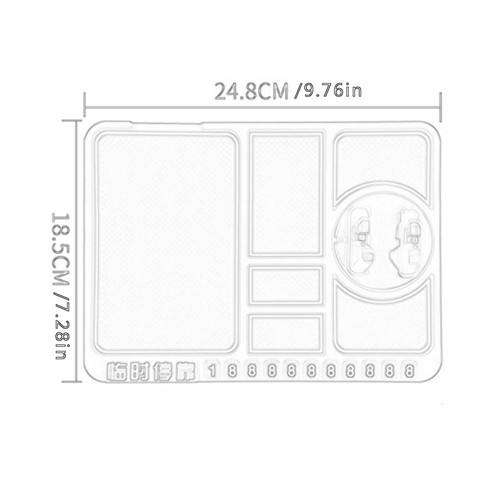 Коврик для салона автомобиля, противоскользящий, для парковки автомобиля, номерной знак, нескользящий коврик для телефона, держатель для телефона, липкий