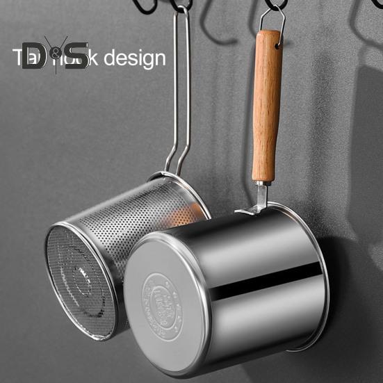 Stainless Steel Deep Fryer Pot with Basket Lid Deep Oil Fryer Pan Multi-Purpose Mini Fryer Pan for Fries Chicken Fish Shrimp Bacon