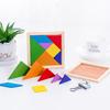 Wooden Colorful Tangram Geometric Jigsaw Puzzle Board Educational Toy Kids Gift