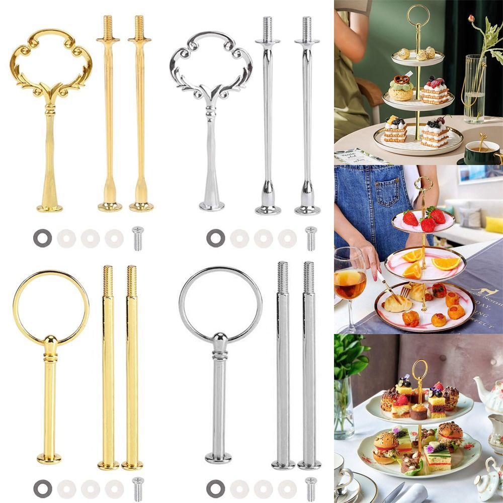 Zinc Alloy Cake Plate Stand 3 Tier Tiered Tray Cake Plate Handle Cake Stand Wedding Party
