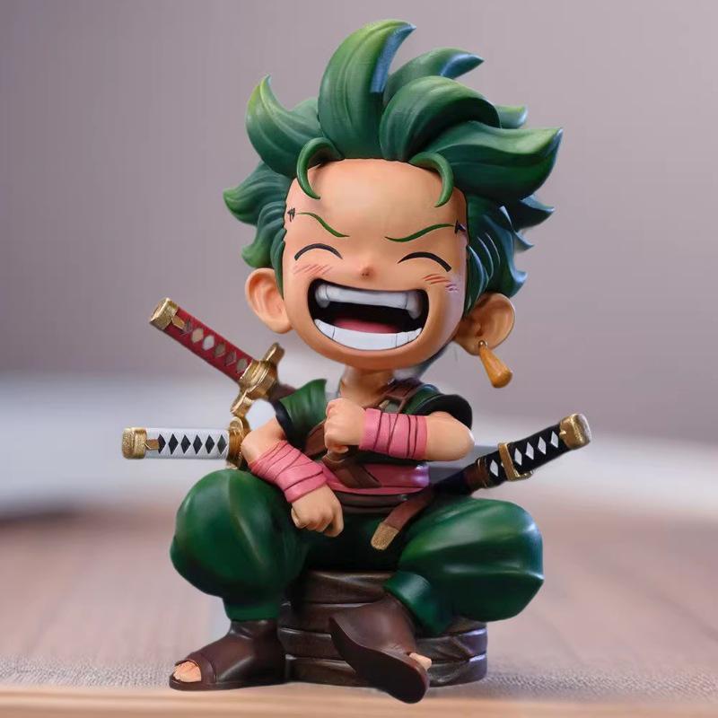 Фигурки Луффи, Зоро, Санджи из One Piece, Q-версия, сидячая поза - Модный игровой кукла, модель, игрушка, украшение