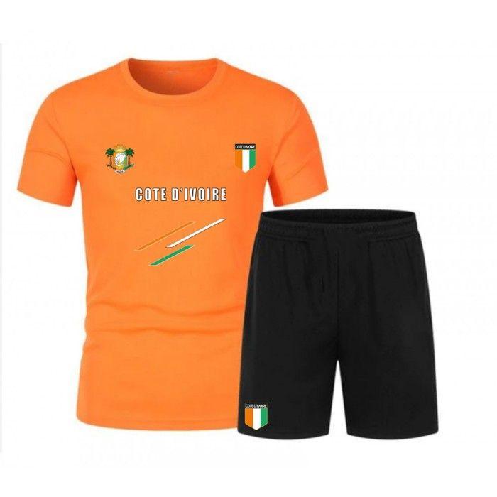 Ivory Coast Orange Children's Football Shorts and Jersey Set - - Orange