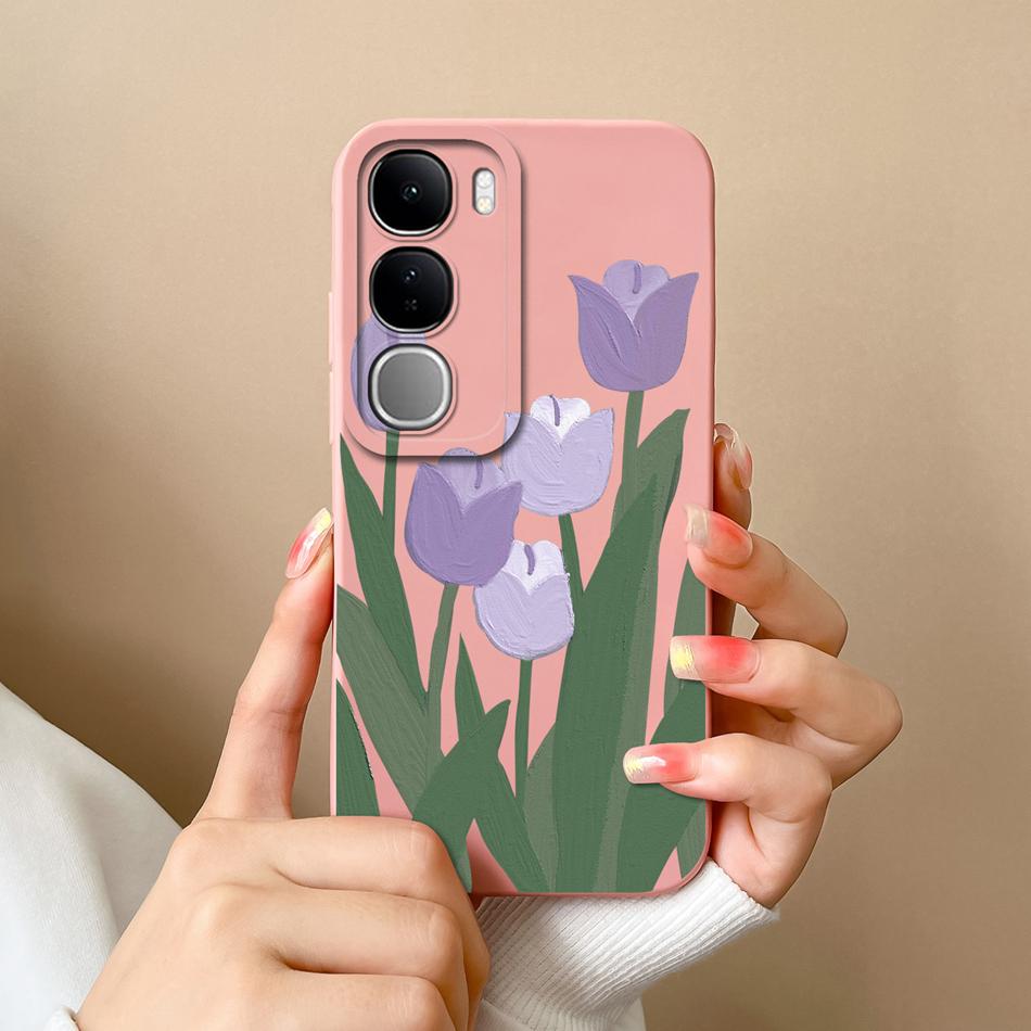 Чехол для Vivo V40 Lite V40SE Y200 Y300 Мягкий Жидкий Силикон Корпус Телефона Для Vivo V40Lite V40 SE 80W Полная Защита Задняя Крышка