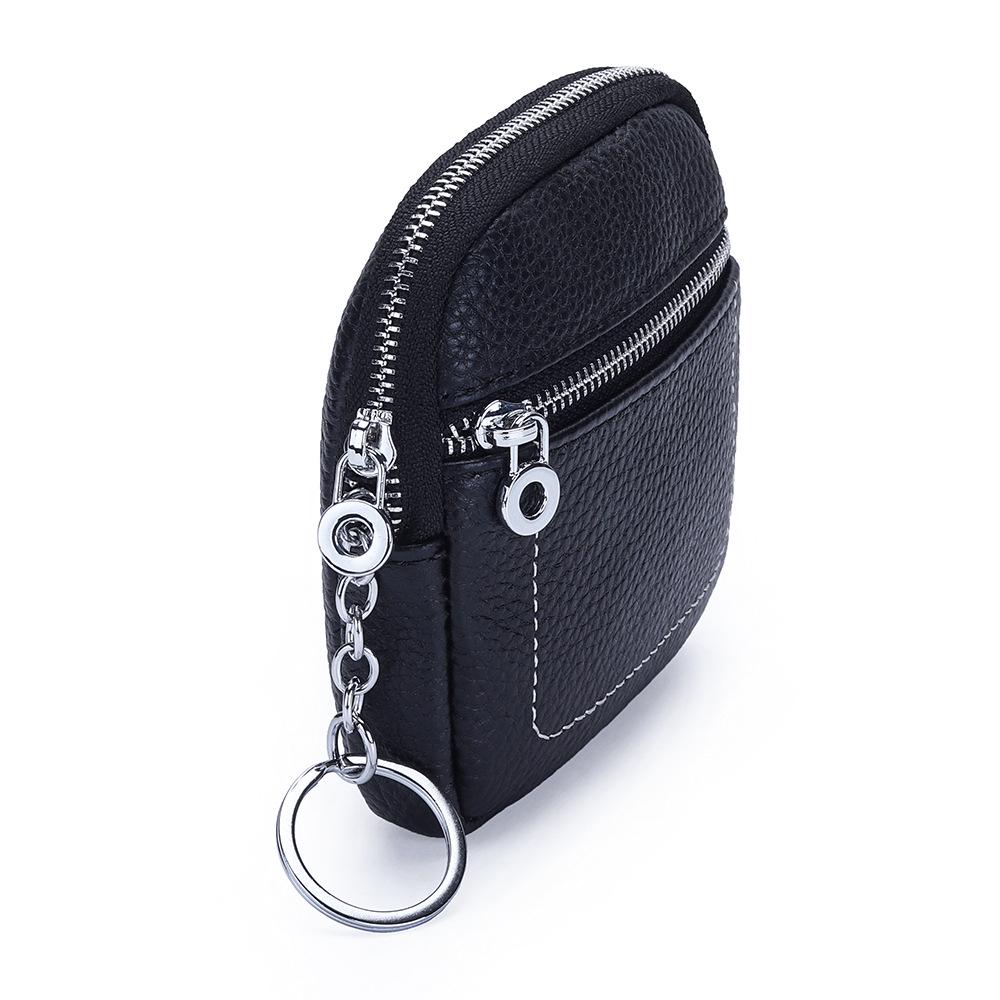 Женский мини-кошелек для монет из натуральной кожи на молнии - Компактное хранение водительского удостоверения, помады и наушников.