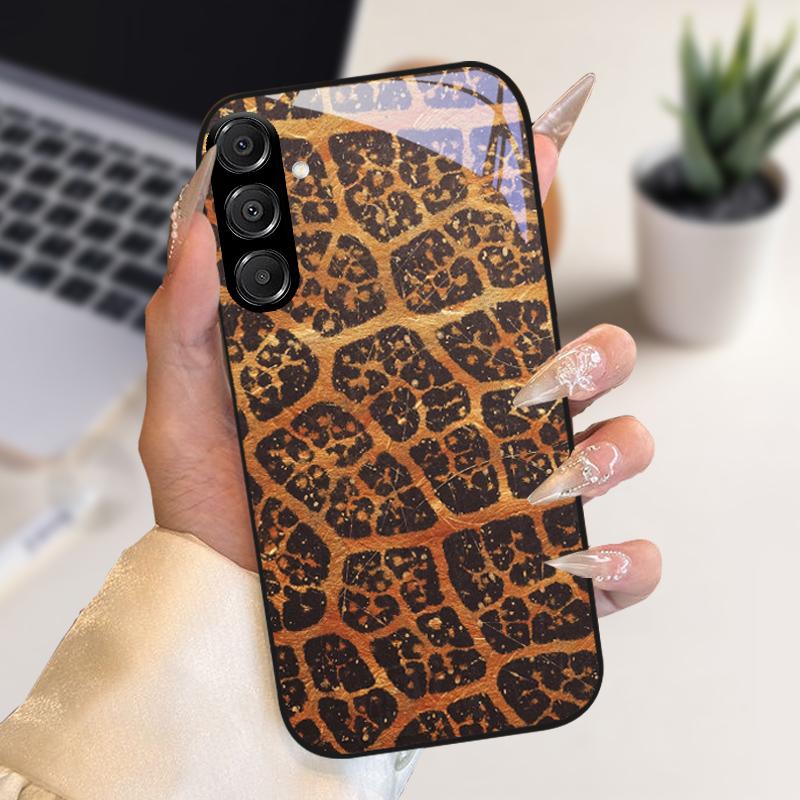 Модный Чехол Для Samsung A55 A56 Чехол A25 A26 Закаленное Стекло Чехол Для Телефона Для Galaxy A15 A35 A36 Жесткий PC Стекло Защитный Fundas
