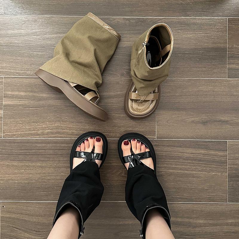 Дизайнерские мягкие кожаные модные женские повседневные сандалии-гладиаторы с открытым носком на танкетке женские тапочки на толстой подошве женские сандалии