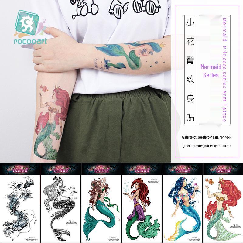 Ruikalong Waterproof Mermaid & Flower Temporary Tattoo Stickers