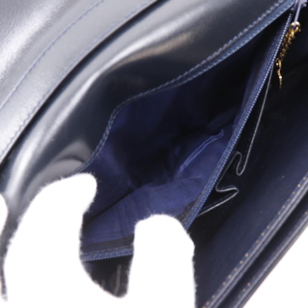 CELINE Triomphe Shoulder Bag vintage 2-way clutch black Calfskin Women Used