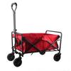 Four Wheel Folding Camping Cart Portable Oxford Cloth Outdoors Picnic Trolley for Fishing Red