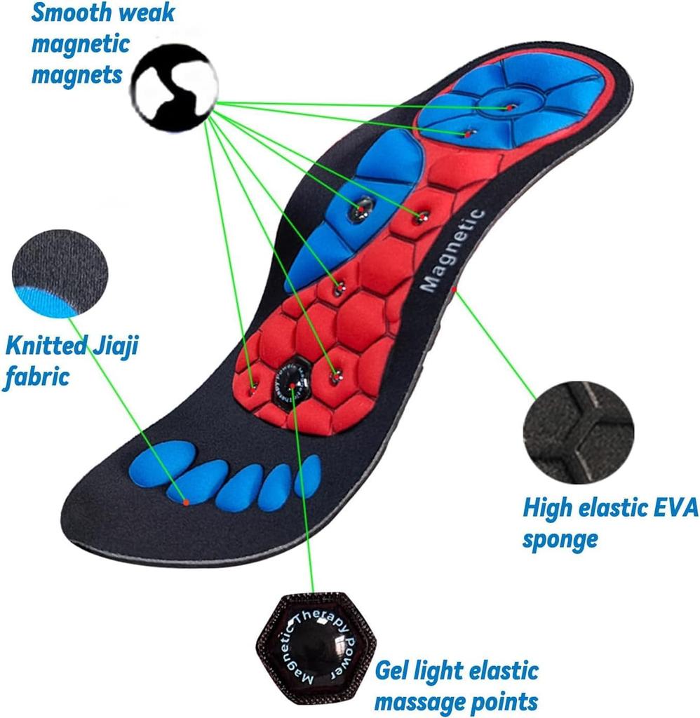1 Pair Acupressures Insoles Magnetic Acupressure Insoles Foot Arch Support Promote Circulation Relieve Fatigue Orthopedi