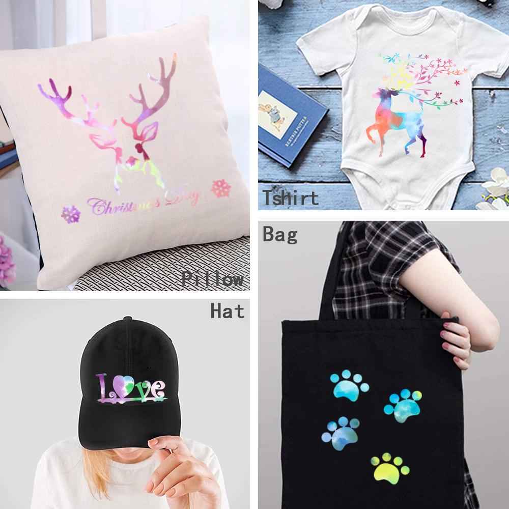 Clouds Watercolor Tie Dye HTV Iron on Tshirt Heat Transfer Vinyl Make Sign Pattern cut Film for Garment Bag Hat Fabric DIY