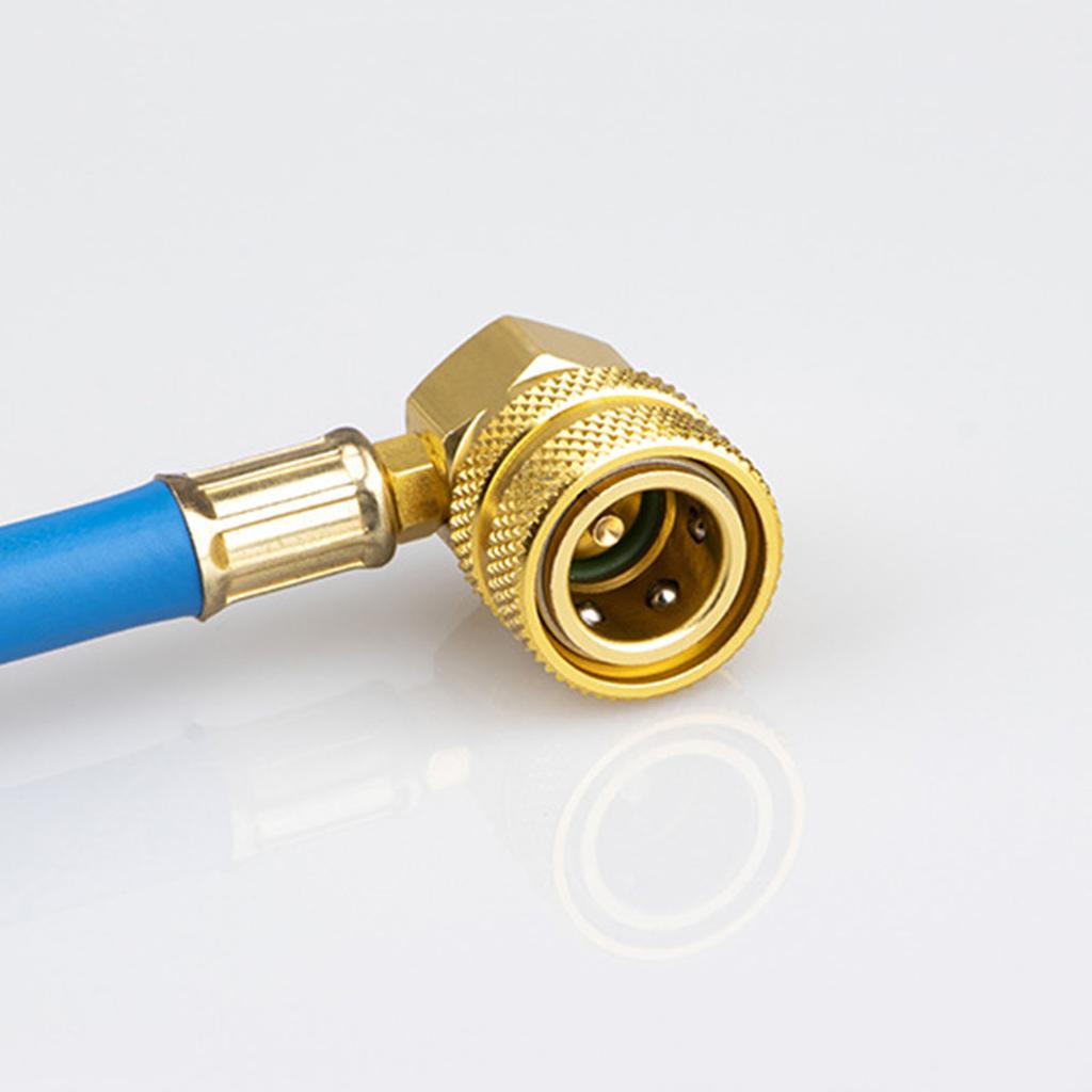 R134A Air Conditioner Gas Cooler Refrigerant Charging Pipe Tube AC Recharge Hose with Pressure Gauge for Car Automobile