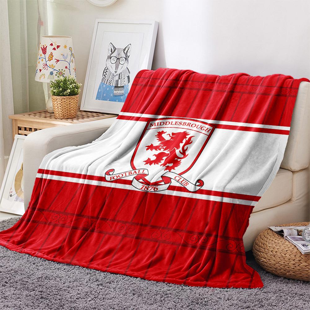 Middlesbrough FC Flannel Blanket, High quality Comfortable for All Seasons, Home Decor, Warmth and Comfort