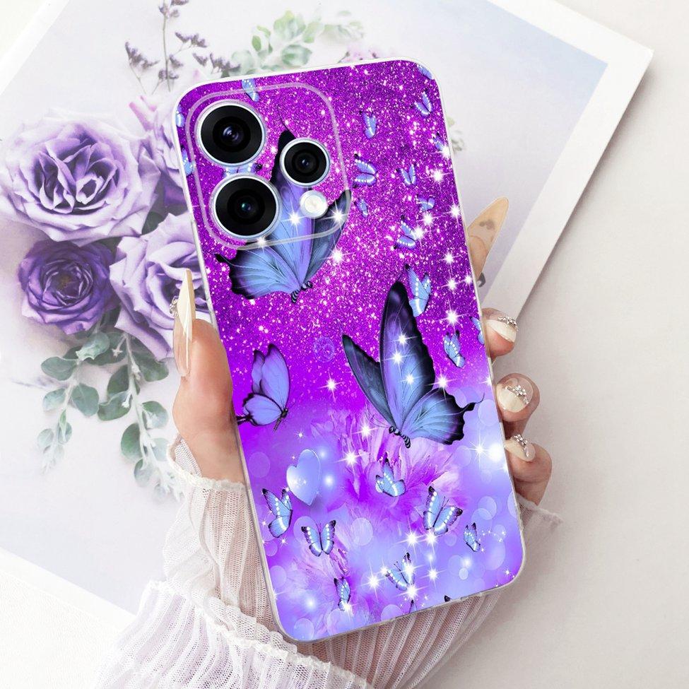 Transparent For Oppo Reno15 Cover Luxury Cute Cat Fashion Butterfly Cool Painted Bumper Casing For Oppo Reno15 5G CPH2825 Case