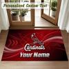 Crystal Velvet Square Rug Custom NameSt. Louis Cardinals Pattern Non Slip Home Floor Decor Rug