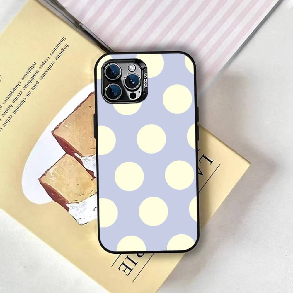 Простой чехол для телефона в однотонный горошек для iPhone 17, 16, 15, 14, 13, 12, 11 Plus, Pro Max, XS, цветная внутренняя крышка с серебряным покрытием