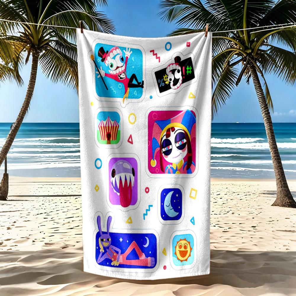 Digital Circus Beach Towel Soft Durable Quickdry Comfortable Lightweight Portable For Swimmingbeachcamping Travel Beach Accessoriesgym
