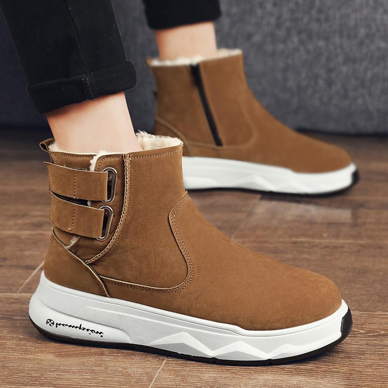 Зимние мужские толстые и мягкие теплые и модные хлопковые ботинки с высоким верхом на толстой подошве зимние ботинки повседневная хлопковая обувь