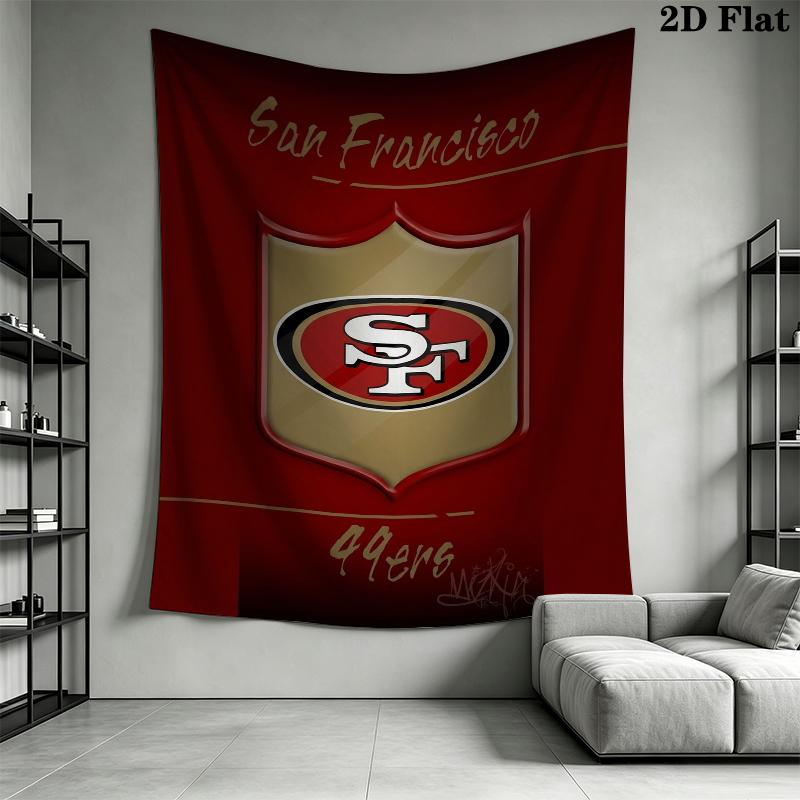 San Francisco 49Ers Wall Tapestry Aesthetic Wall Hanging Printed Fabric Blanket Decorative Tapestries for Bedroom Living Room Home Decor