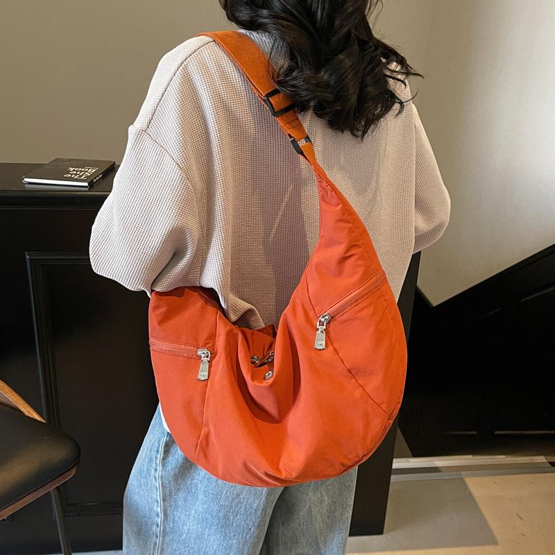 Сумка-хобо женская большой вместимости на плечо/через плечо, легкая спортивная сумка