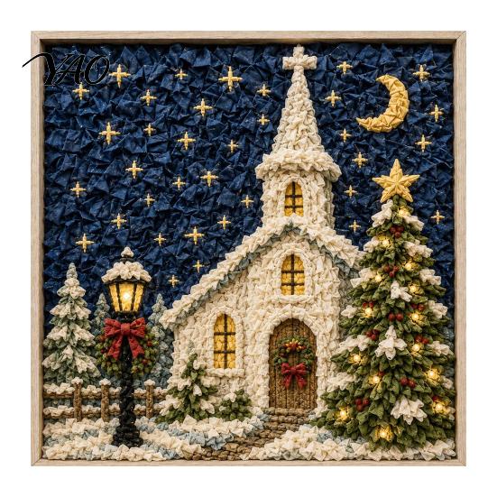 Christmas Activity for Families 3D Christian Fabric Poke Art Kit Adults, Faith Inspired Easy Poking Tool Set Craft Kit, DIY Wall Handmade Religious