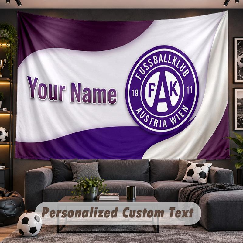 Austria Wien FC Personalized Tapestry Support Custom Name, Wall Art Home Decoration