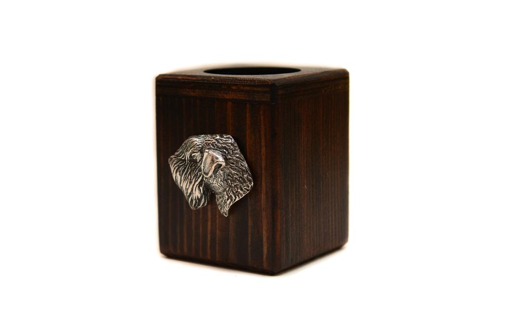 Irish Soft Coated Wheaten Terrier – Wooden candle holder with a dog, a unique souvenir after losing a dog | Art-Dog