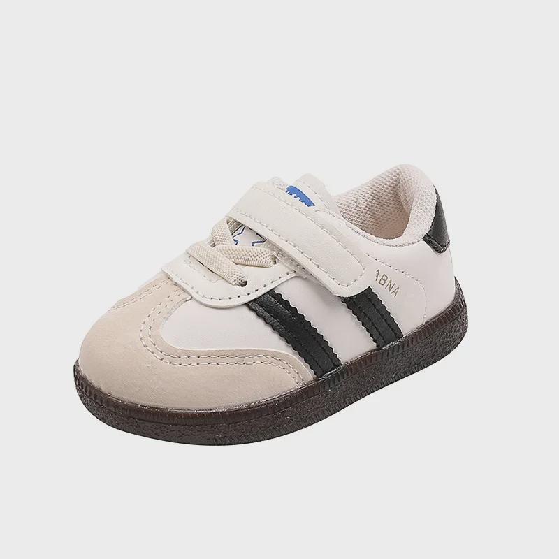 2024 Spring/Autumn Toddler Shoes for Boys & Girls (1-2 Years) - Leather, Sporty Small White Sneakers