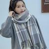 Women's Winter Casual Plaid Scarf Japanese Imitation Cashmere Thick Warm Scarf Scarf Shawl