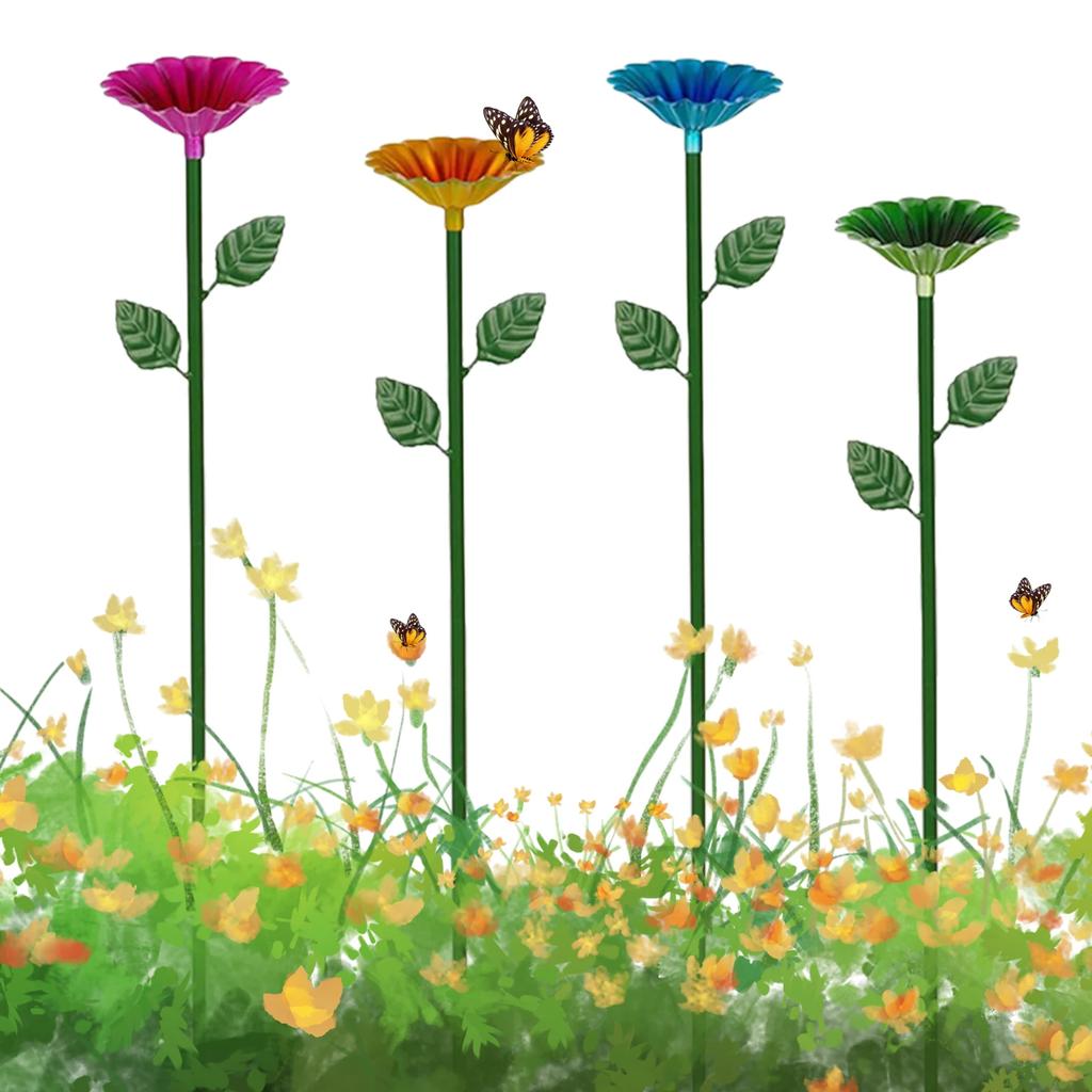 Bee Watering Station Metal Bee Water Feeder Multi-Function Butterfly Bath Bowl Standing Bee Feeder for Garden Yard Decor