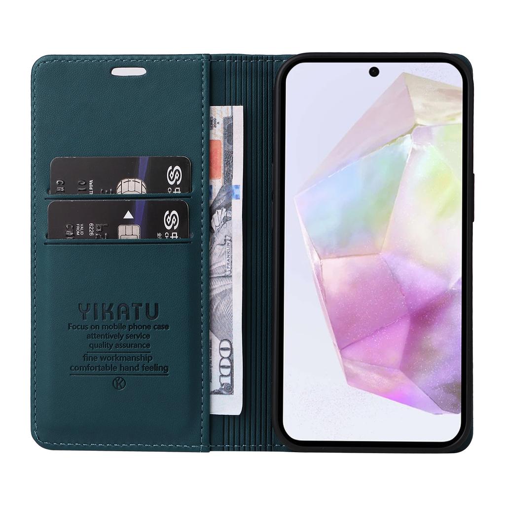For Samsung Galaxy A56 5G Phone Cases YIKATU Magnetic Closure PU Leather Mobile Cover