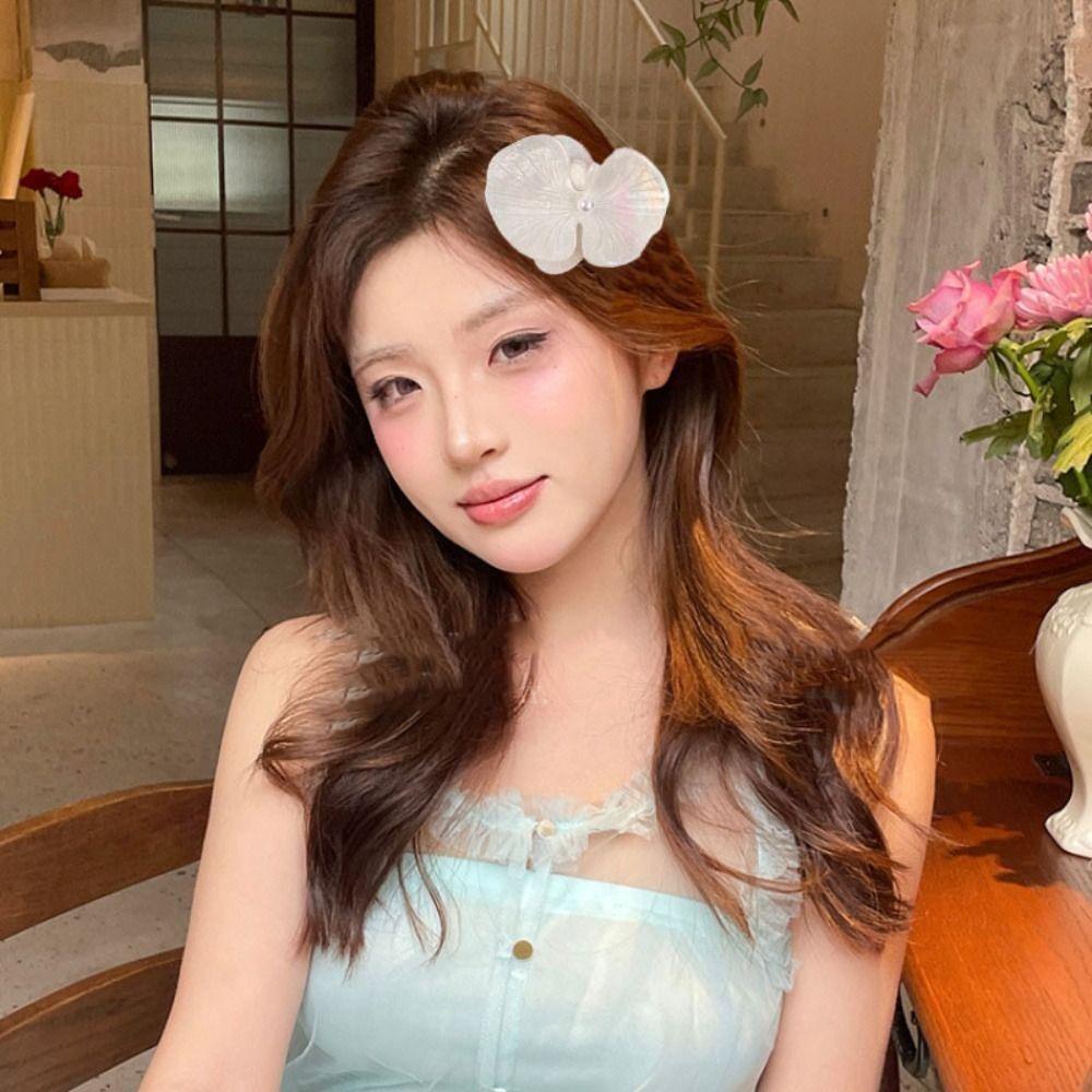 Hair Rope Butterfly Orchid Hairpin Korean Style Fresh Barrettes Cute Flower Duckbill Clip Female