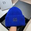 [Rabbit Fur] Min Thickened And Enlarged Double-Folded Edge Small Knitted Hat Winter Warm Plush Hat
