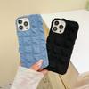Plush Three-dimensional Puff iPhone15 Mobile Phone Case Apple 14Pro Autumn and Winter Flannel Simple 13 Anti-drop Protective Case