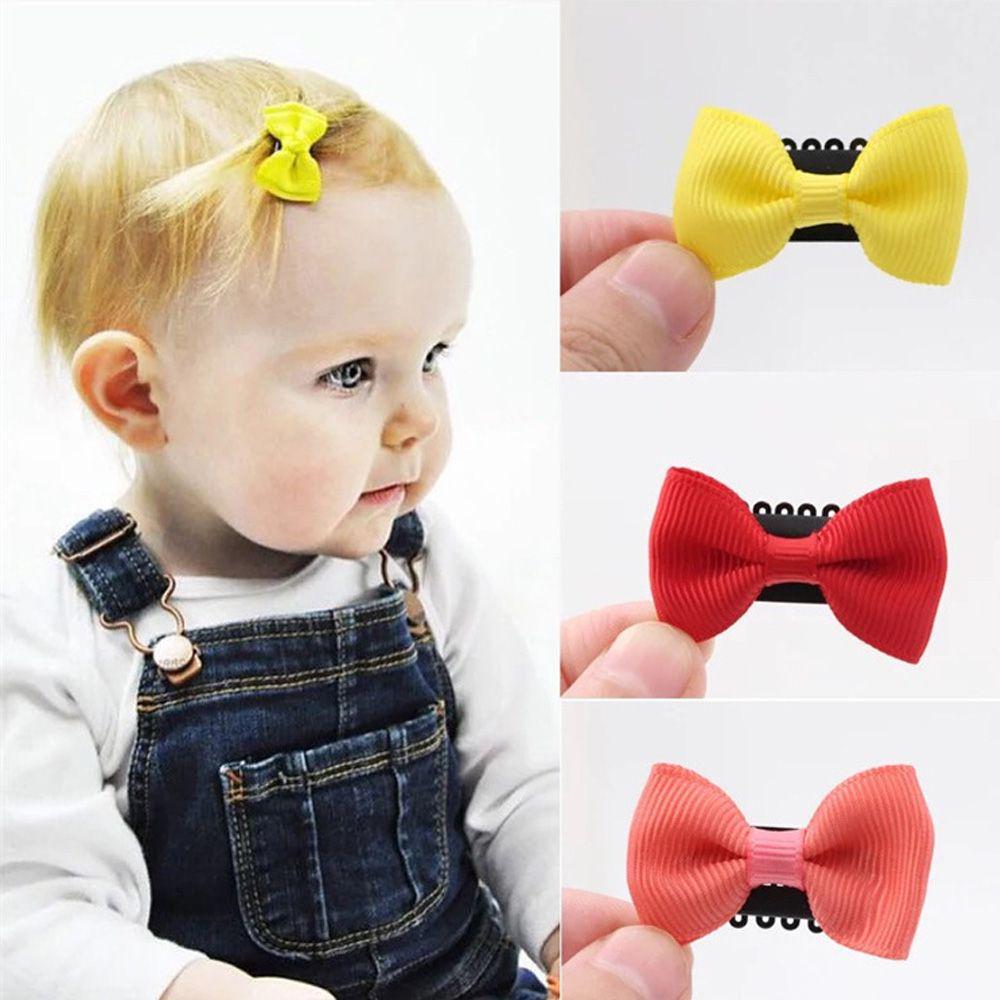 5PCS Kids Girl's Fashion Newborn Infant Bow Headwear Baby Hairpin Mini Hair Clip